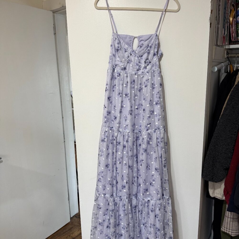 VICI Joselyn Sweetheart Floral Maxi Dress – Lavender Floral Size L ✨💜🌸 - Picture 6 of 14